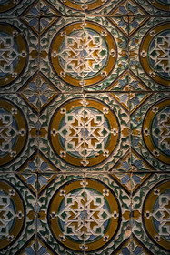 Spain, Andalusia, Seville, the Alcazar of Seville (Reales Alcazares de Sevilla), listed as World Heritage by UNESCO, zelliges of the  king don Pedro Palace (Palacio de Pedro I)