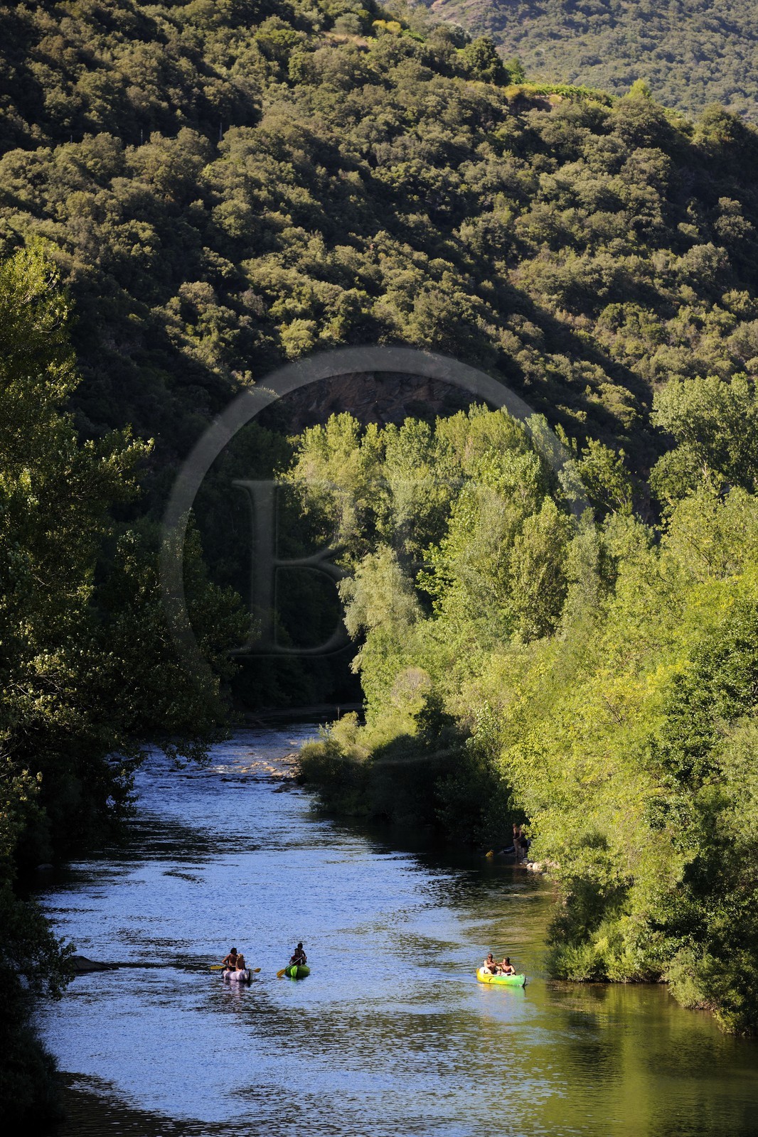 France, Hérault (34), vallée de l' Orb à Ceps, descente en canoë-kayak de la rivière Orb