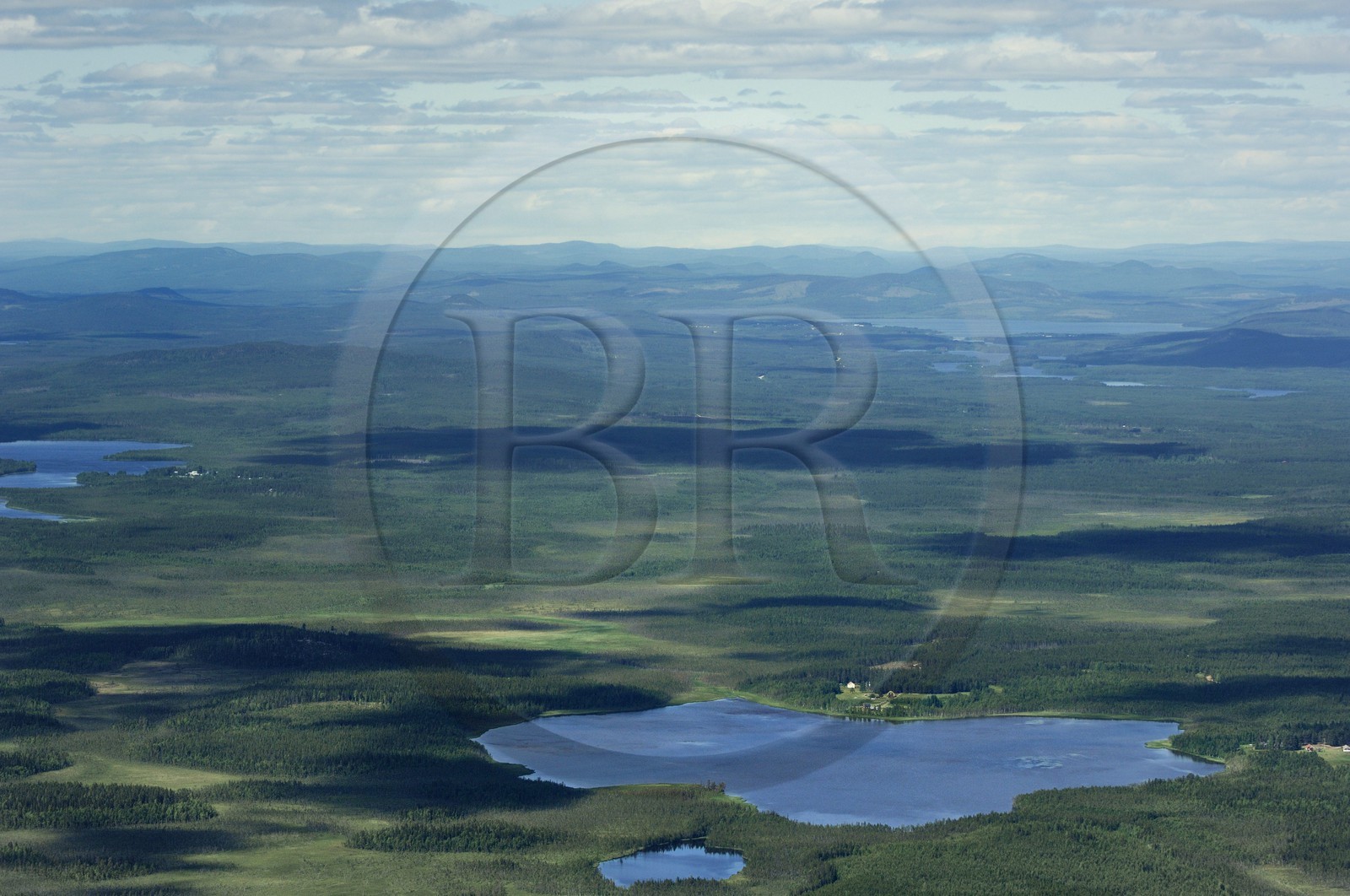 Sweden, Lapland, Norrbotten County landscape north of Lulea (aerial view)