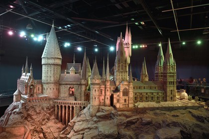 United Kingdom, Hertfordshire, Leavesden, Leavesden Film Studios, Harry Potter Studio Tour London, the scene of the eight Harry Potter movies' making of, model of Hogwarts School