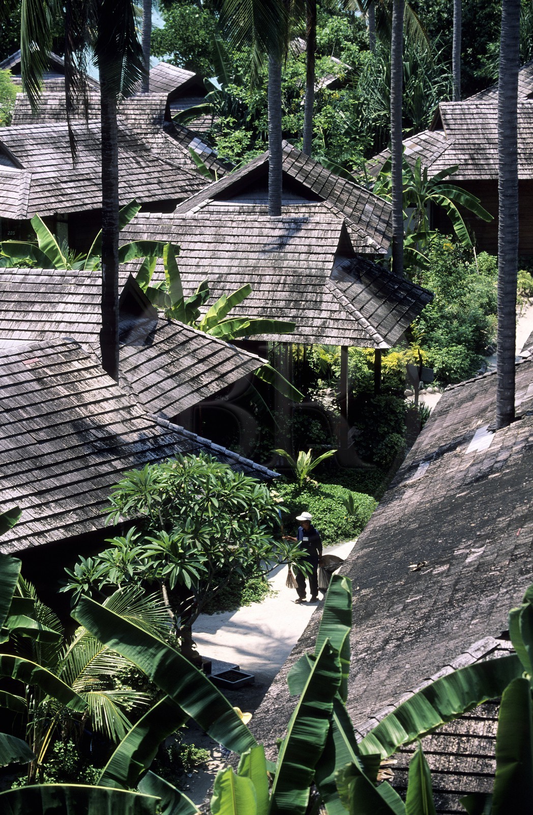 Thailand, Ko Phi Phi archipelago, Pee Pee Don Island, resort chalet at Ton Sai Bay