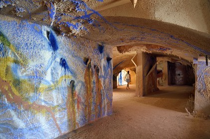 France, Var (83), Iles d'Hyères, parc national de Port Cros, Ile de Porquerolles, la Fondation Carmignac, l'exposition Ressac oeuvre de Miquel Barcelo métamorphose toute la galerie voutée de la Villa