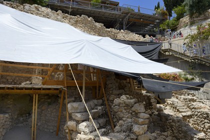 Israel, Jérusalem, ville sainte, la Cité de David au sud de la vieille ville, les fouilles