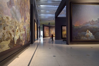 République Tchèque, Prague, palais des foires et expositions (Veletrzní palac), exposition permanente des vingt toiles monumentales de L'Épopée Slave d'Alfons Mucha