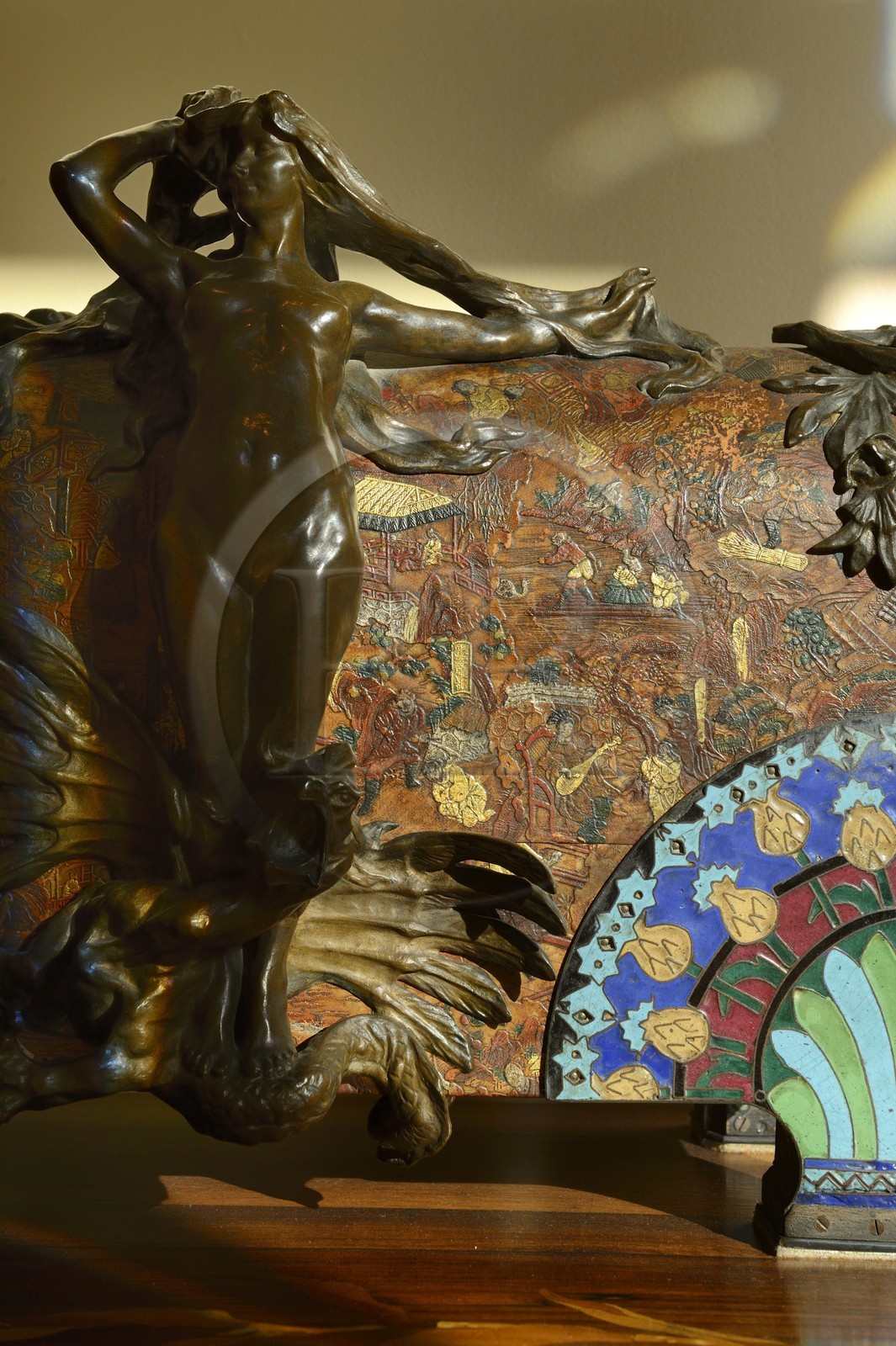 France, Meurthe-et-Moselle (54), Nancy, musée de l'Ecole de Nancy, coffret La Parure (1894) par Victor Prouvé et Camille Martin