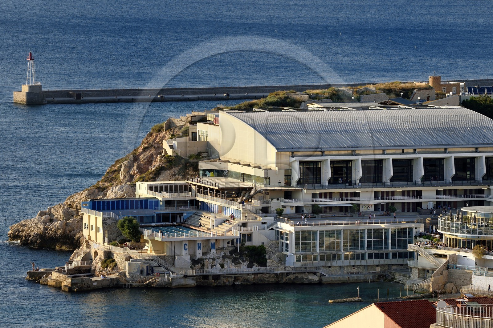 France, Bouches-du-Rhône (13), Marseille, quartier des Catalans, piscine du Cercle des Nageurs de Marseille ou CNM