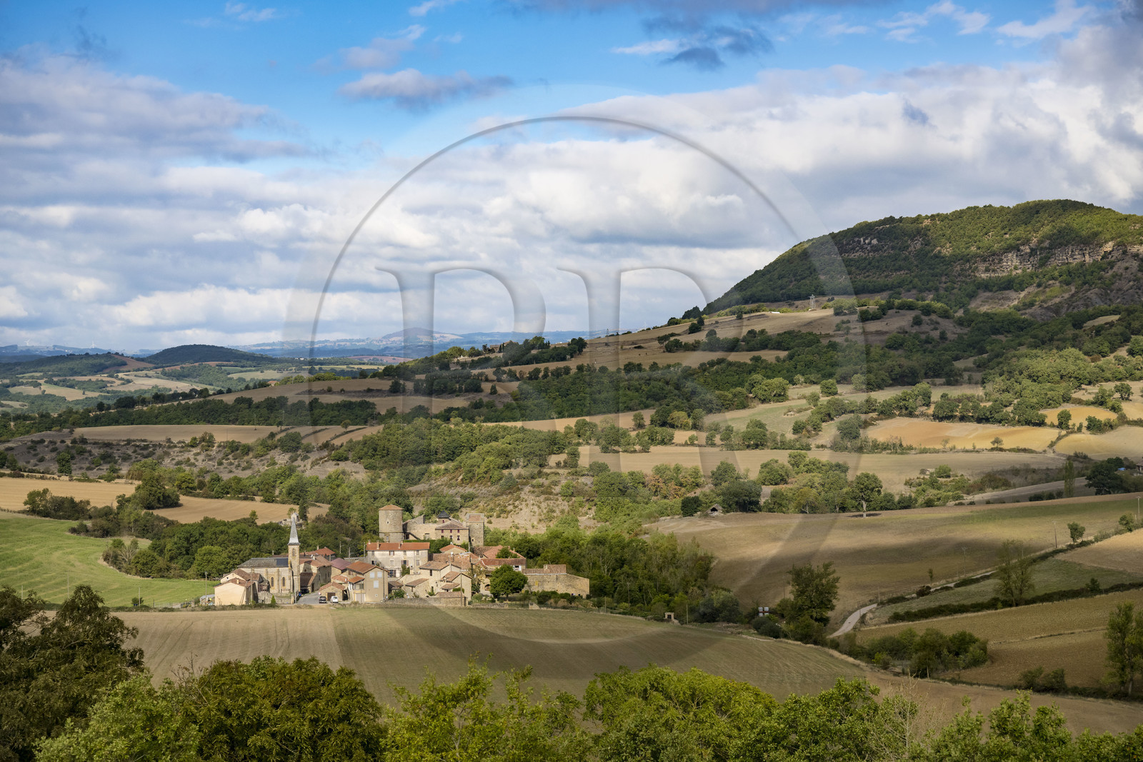 France, Aveyron, Causses and the Cévennes, cultural landscape of Mediterranean agro-pastoralism, listed as World heritage by UNESCO, high plateau of the Causses du Larzac, Grands Causses regional natural park, the village and castle of Mélac