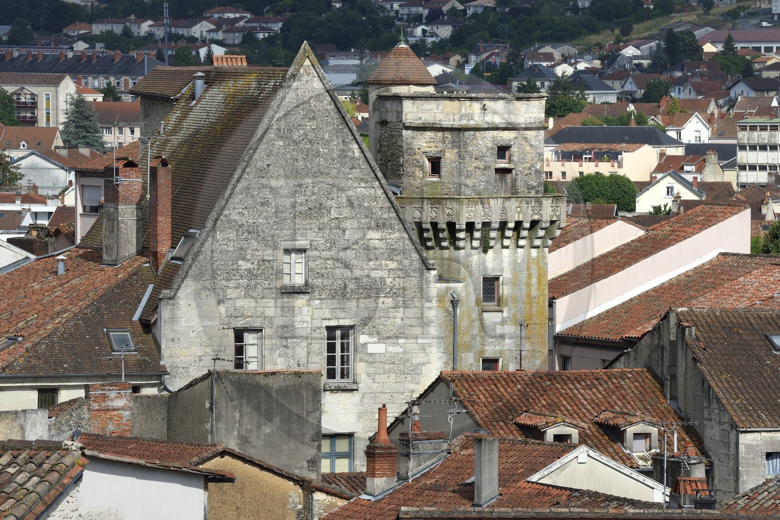 France, Dordogne (24), Périgord Blanc, Périgueux, l'Hotel particulier Saltgourde depuis la tour Mataguerre
