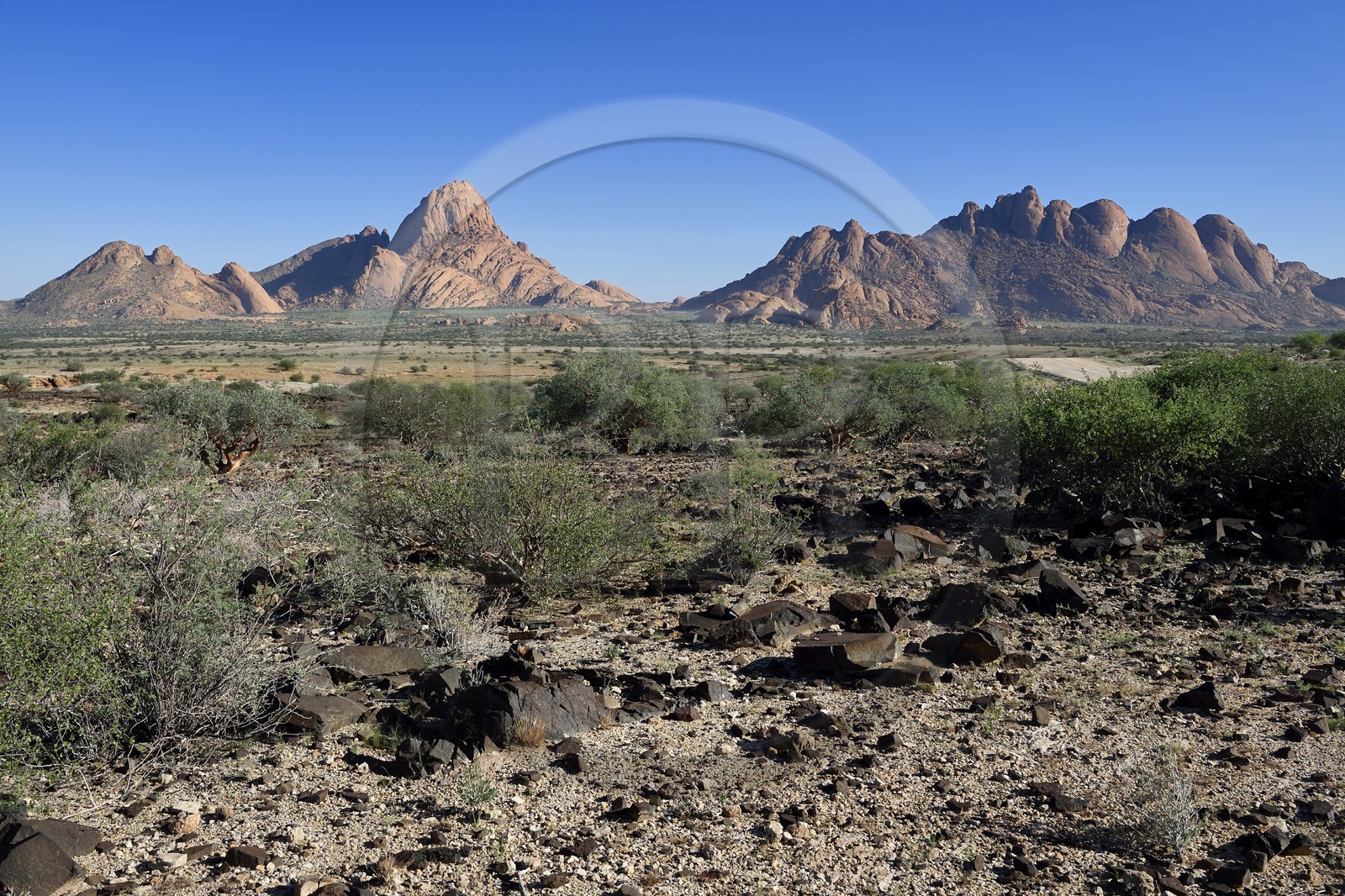 Namibie, région de Erongo, Damaraland, le Petit Spitzkoppe ou Spitzkop (1784 m), montagne granitique dans le désert du Namib