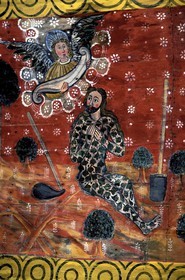 France, Côtes-d'Armor (22), Plougrescant, la voûte peinte de la chapelle Saint-Gonery