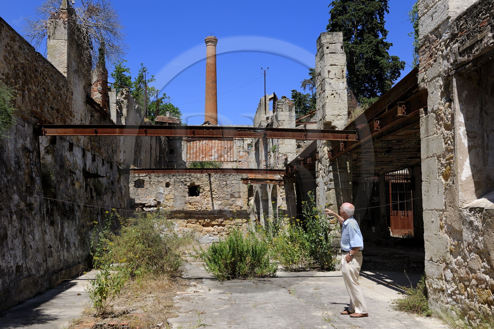 France, Hérault (34), Villeneuvette, ancienne manufacture royale, les ruines de l'usine