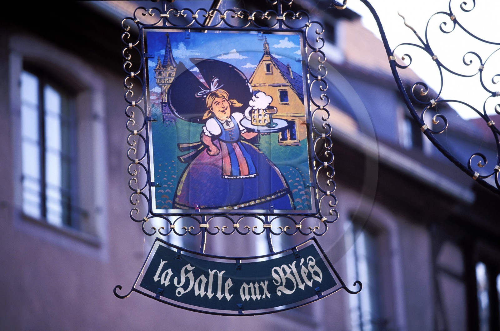 France, Bas-Rhin (67), Obernai enseigne de restaurant