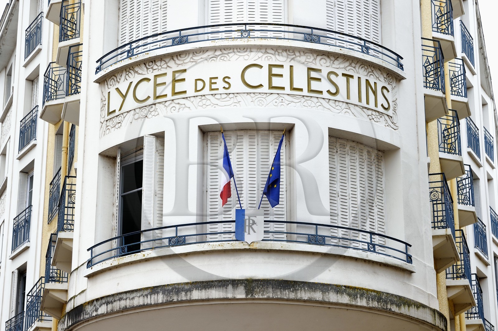 France, Allier (03), Vichy, the former Hotel des Célestins, now Lycée des Célestins, in the shape of a liner and in Art Deco style