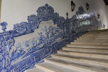 Portugal, Minho region, Guimaraes, Pousada de Santa Marinha da Costa, azulejos