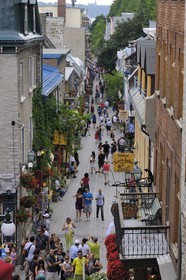Canada, Quebec Province, Quebec City, Old Town listed as World Heritage by UNESCO, Rue du Petit Champlain in the lower side