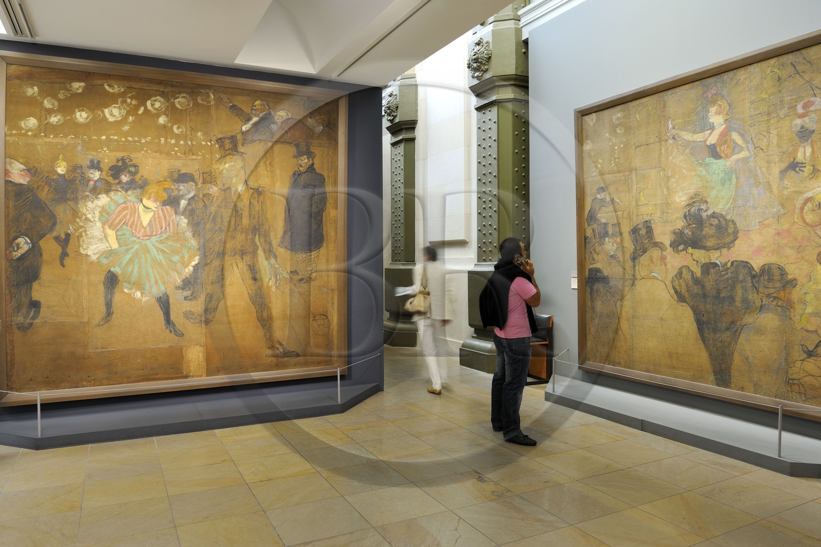 France, Paris (75), le musée d'Orsay, Panneau pour la baraque de la Goulue, à la Foire du Trône à Paris, La Goulue et Valentin le Désossé 1895 de Henri de Toulouse-Lautrec