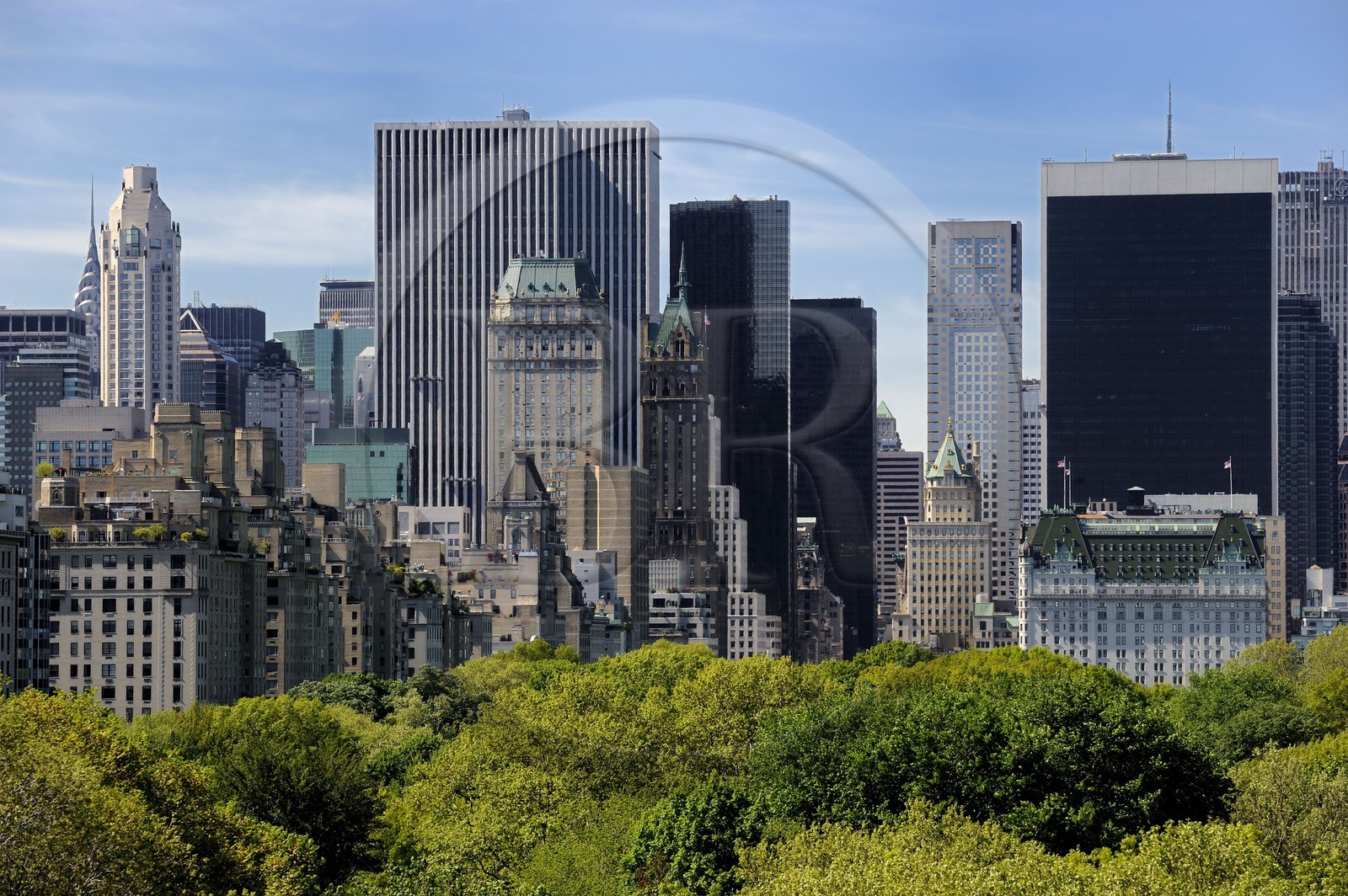Etats-Unis, New York, Manhattan, East Side, les immeubles de Midtown et Central Park vus depuis la terrasse du Metropolitan Museum of art (MET)