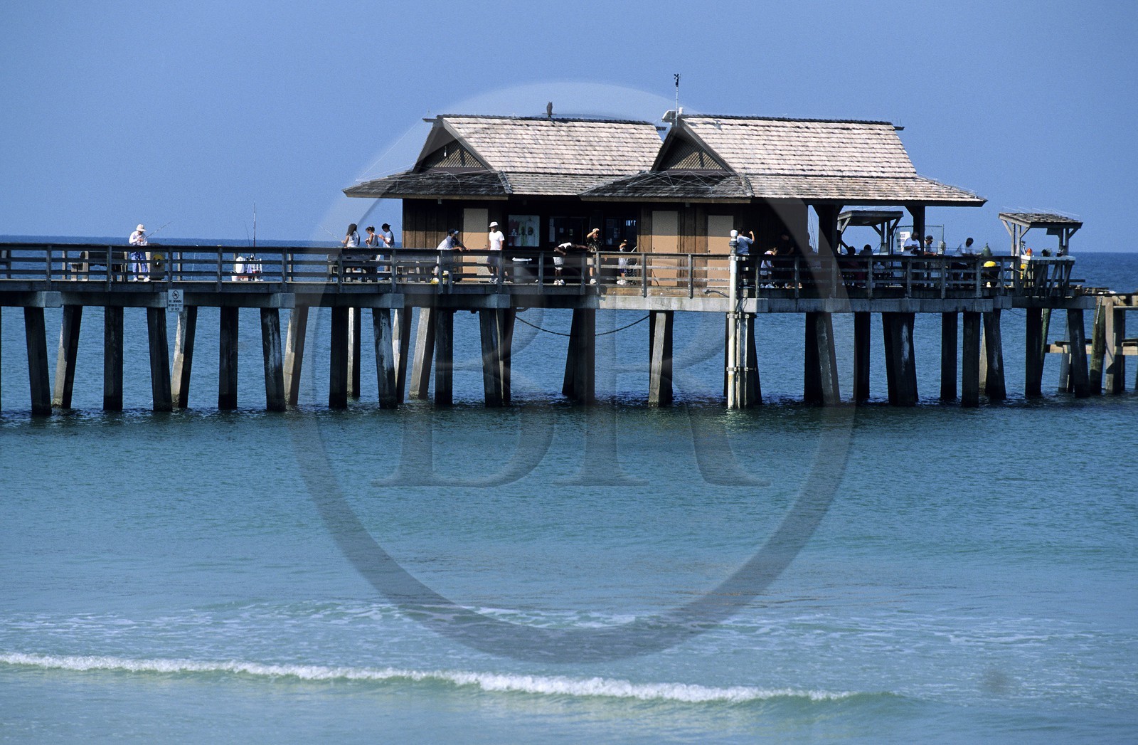 United States, Florida, Naples, pontoon on the Gulf of Mexico