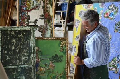 France, Finistère (29), Prat-Ar-Coum, atelier de l'artiste peintre Loic Madec