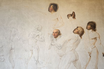 France, Yvelines (78), château de Versailles, classé Patrimoine Mondial de l'UNESCO, esquisse du Serment du Jeu de Paume par Jacques-Louis David