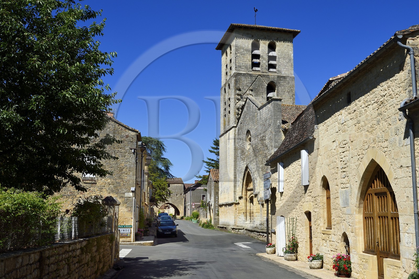 France, Dordogne (24), Périgord Pourpre, la Bastide de Molières, église Notre-Dame-de-la-Nativité
