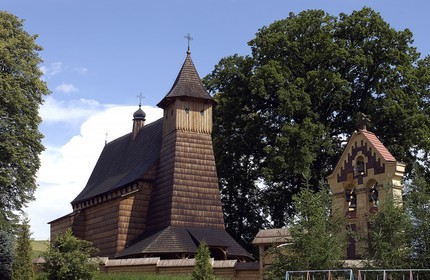 Poland, Sub-Carpathia, wooden church of Trzcinica in the area of Krosno