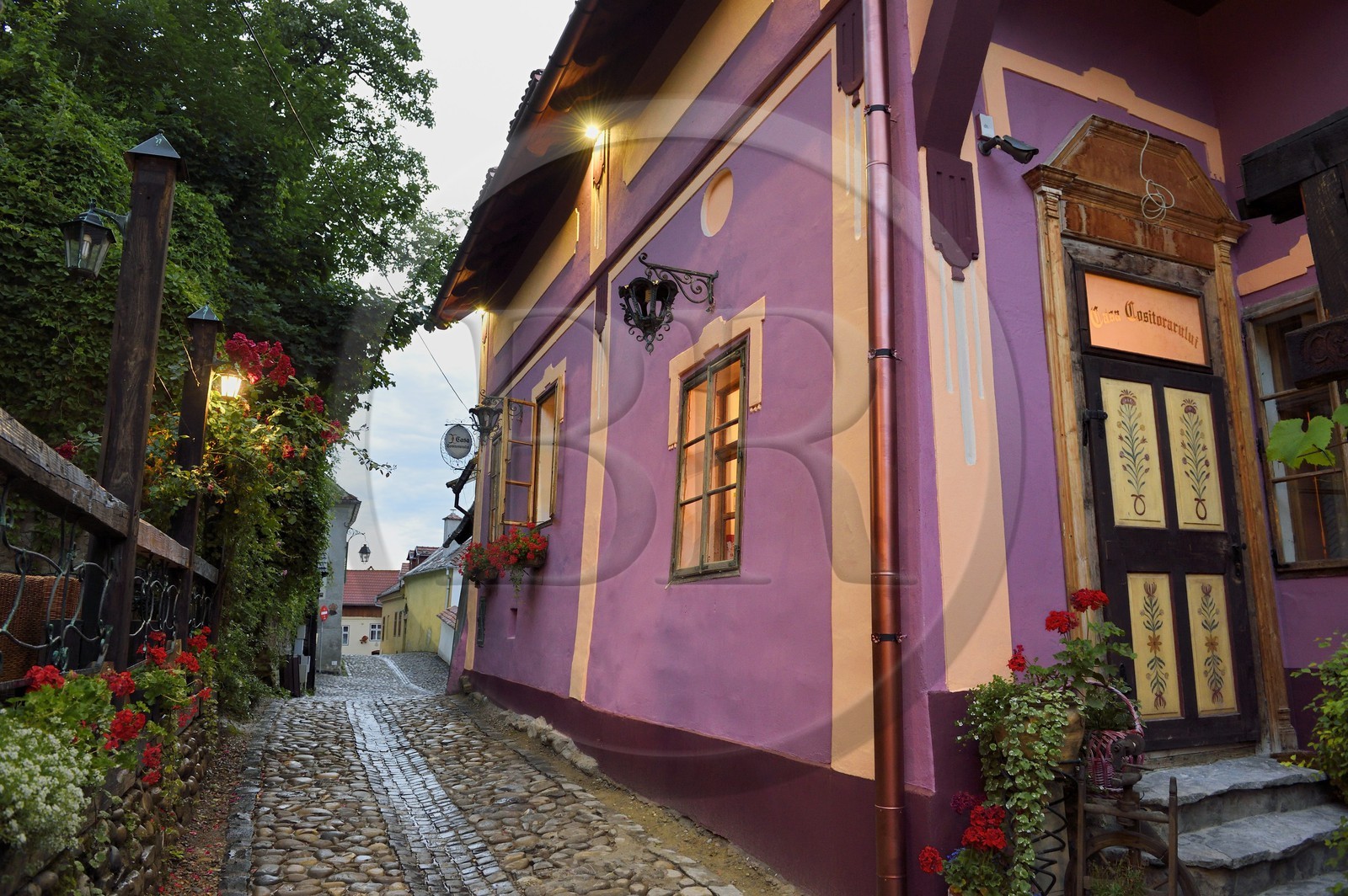 Romania, Transylvania, Sighisoara, one of the seven saxon fortified cities in Transylvania, listed as World Heritage by UNESCO, old street in the citadel