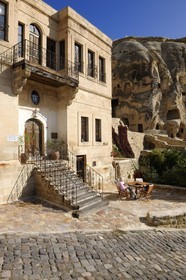 Turquie, Anatolie Centrale, province de Nevsehir, Cappadoce classée Patrimoine Mondial de l'UNESCO, Ürgüp, hôtel de luxe Yunak Evleri dans les anciennes maisons troglodytiques