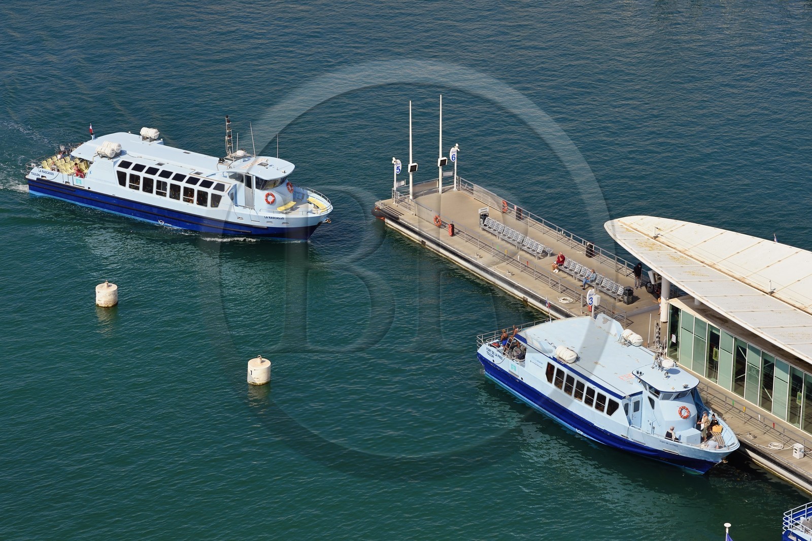 France, Var (83), Toulon, embarcadère de bateau-bus de la Station maritime quai Cronstadt sur le port