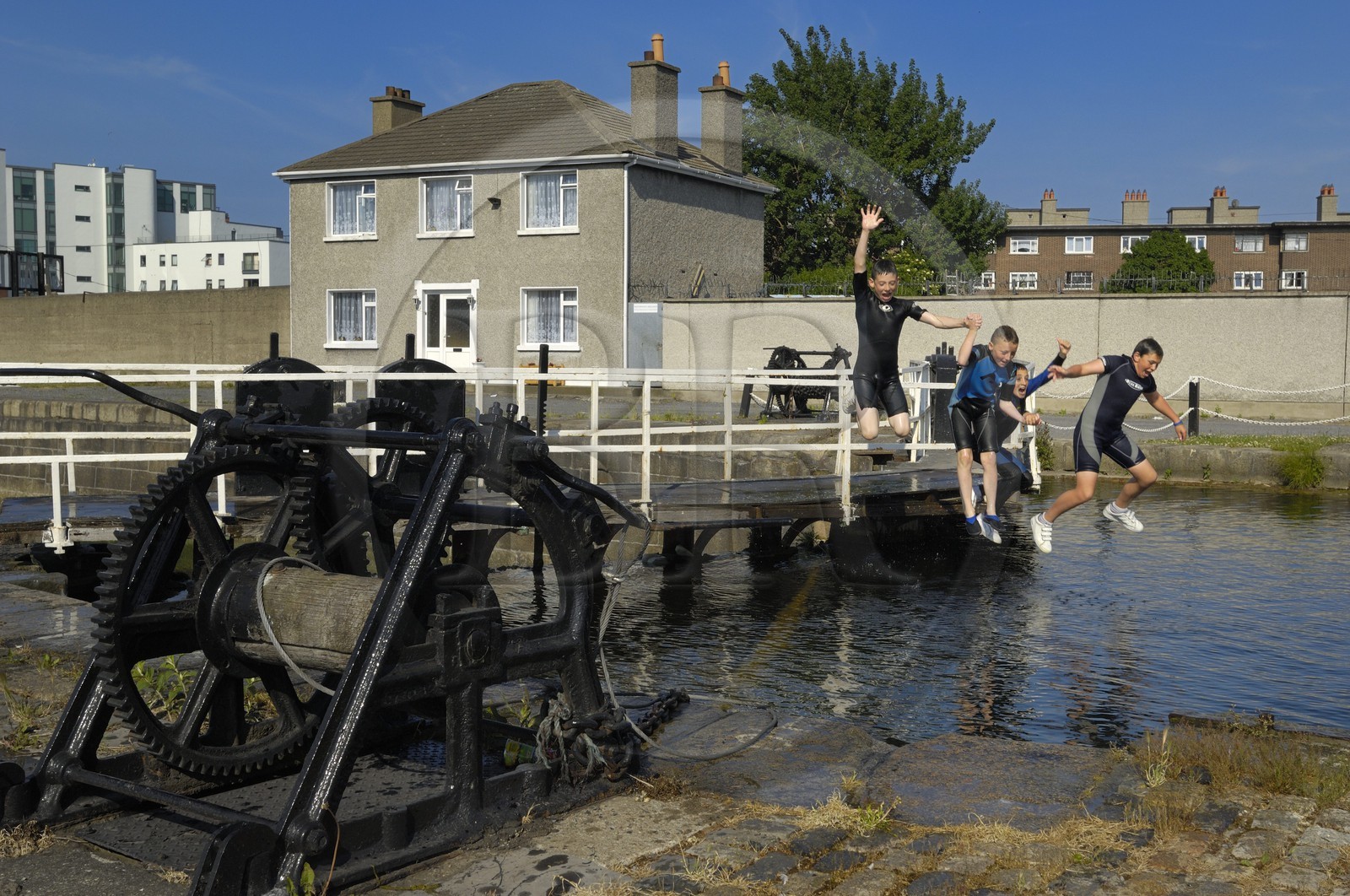 Irlande, Dublin, quartier populaire des anciens docks
