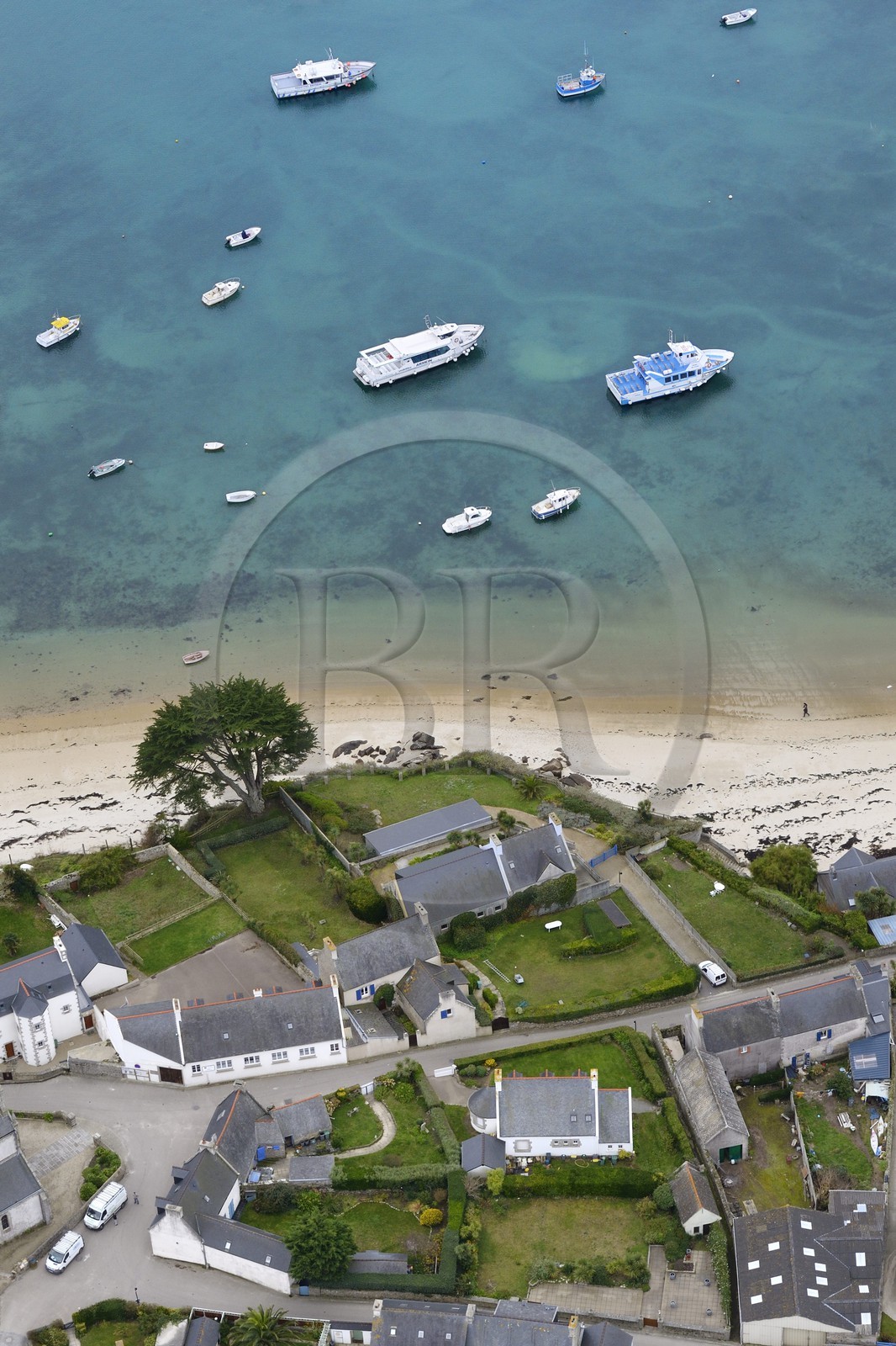 France, Finistère (29), Ile de Batz (vue aérienne)