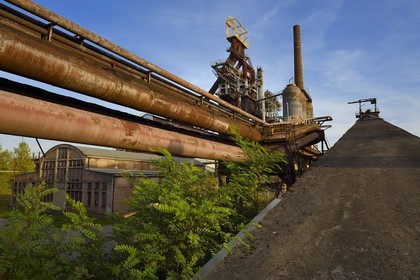 France, Moselle, Fensch Valley, Uckange steel mill, Blast furnace U4 park
