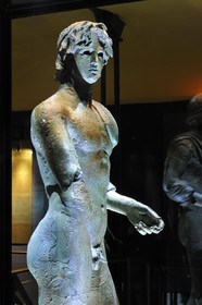 France, Herault, Cap d’Agde, the Ephebe (Adonis) museum is dedicated to underwater archeology, the Ephebe (Adonis) of Agde, a prestigious Greek bronze found in the bed of the Herault river in 1964, dated of the fourth century BC