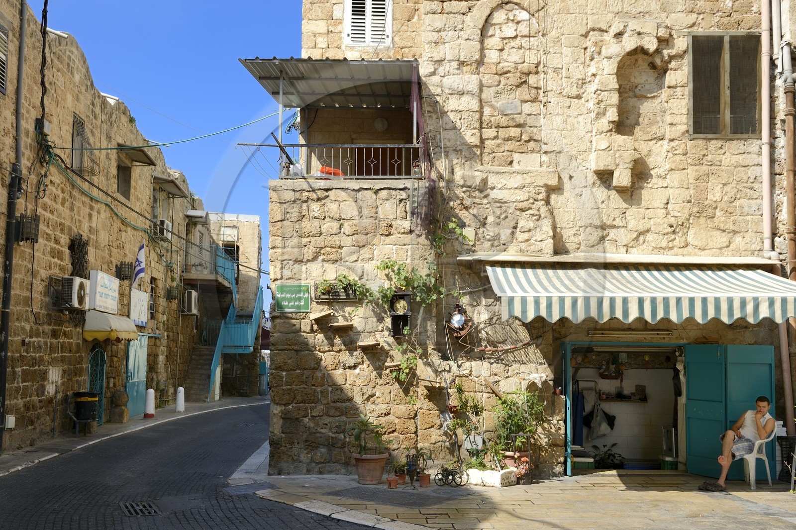 Israel, North district, Galilee, Acre (Akko), old town, listed as World Heritage by UNESCO, the Ottoman city, Salah Ve Bazri street along the sea wall