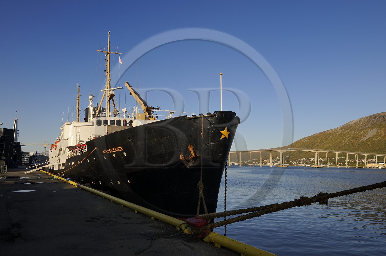 Norvège, Troms, port de Tromso, le cargo Nordstjernen qui relie le Spitzberg