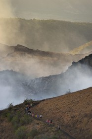 Nicaragua, Masaya, Parc national du Volcan Masaya (Parque Nacional Volcan Masaya), le cratère Santiago toujours actif