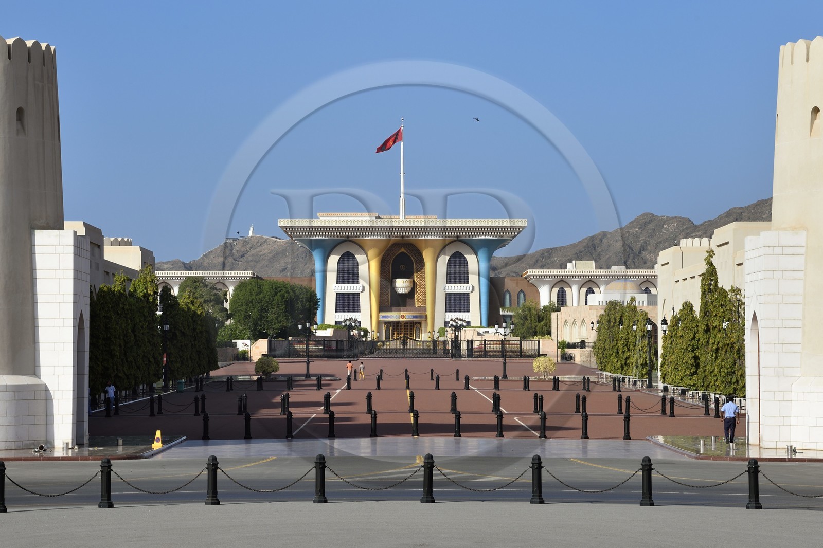 Sultanat d'Oman, Mascate, vieille ville de Mascate, le palais royal de Mascate, résidence du sultan d'Oman qui y reçoit ses hôtes de marque sans néanmoins y vivre