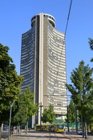 France, Haut Rhin, Mulhouse, Tour de l'Europe by architect Francois Spoerry