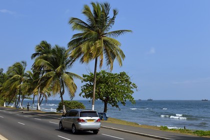 Gabon, Libreville, the L101 road on the Waterfront bordering the Gabon Estuary