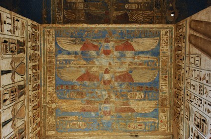 Egypte, Haute Egypte, vallée du Nil, environs de Louxor, nécropole thébaine classée Patrimoine Mondial de l'UNESCO, Thèbes Ouest, Medinet Habou, temple de Ramses III