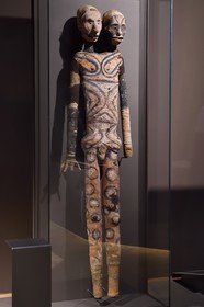 France, Charente-Maritime (17), La Rochelle, le Muséum d'histoire naturelle (muséum Lafaille), statue bicéphale d'initiation Rambaramp (Malakula, Vanuatu)
