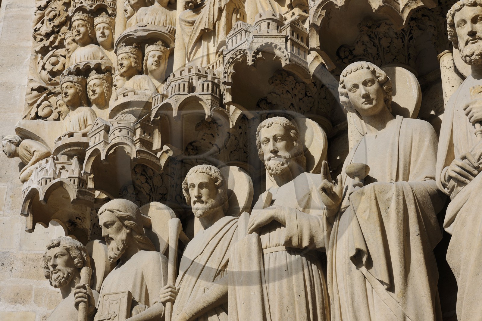 France, Paris (75), île de la Cité, la cathédrale Notre-Dame, portail du Jugement dernier, Saint-Jean imberbe