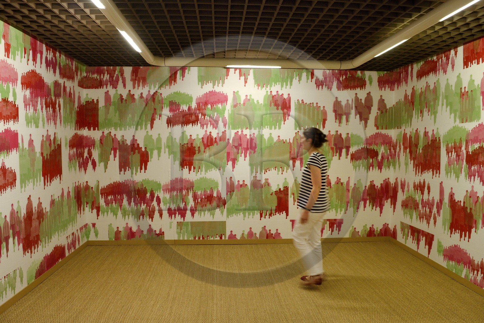 France, Haut-Rhin (68), Mulhouse,  Rixheim, musée du papier peint, création primée pour l'ecole du Rhin Supérieur de Moussa Moussa