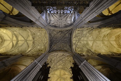 Spain, Andalusia, Seville, the cathedral, listed as World Heritage by UNESCO, the vaults in front of main chapel