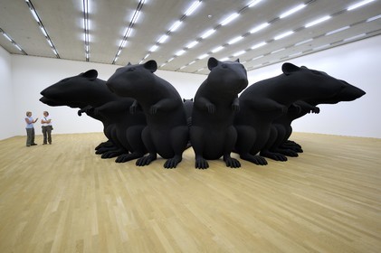 Suisse, Bâle, espace d'Art Schaulager des architectes Herzog et de Meuron, oeuvre de Katharina Fritsch Rat-King