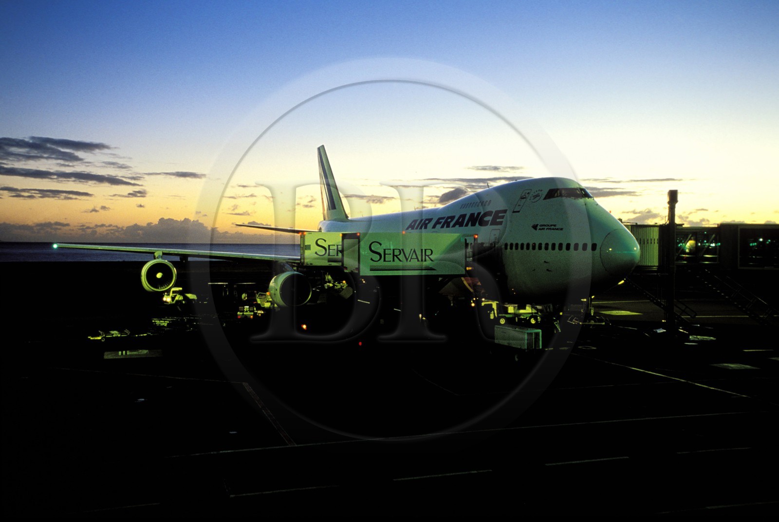 France, île de la Réunion, Saint-Denis, un boeing 747 d'AIR France à l'aéroport de Roland Garros