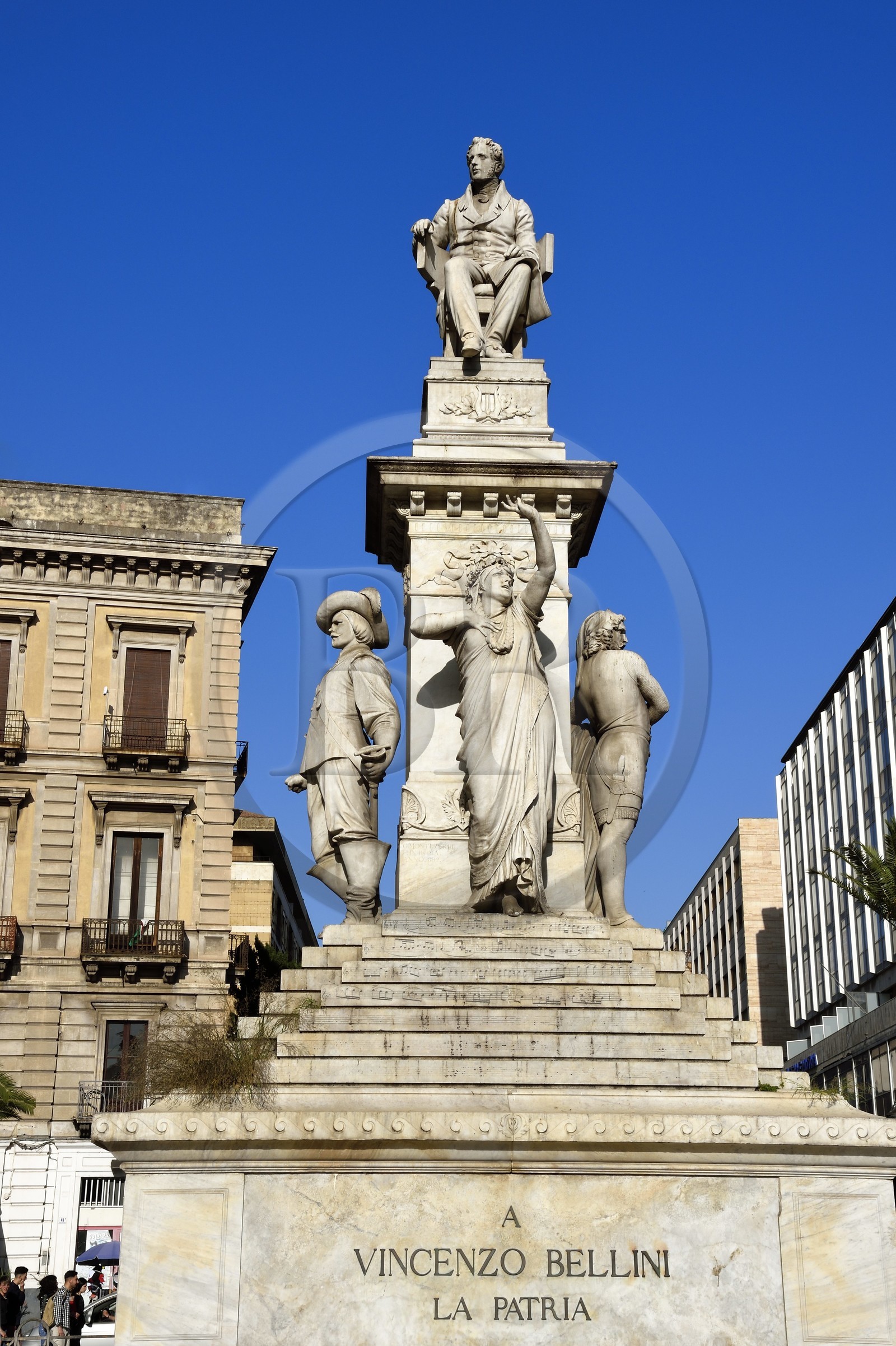 Italy, Sicily, Catania, Baroque city listed as UNESCO World Heritage, monument to Vincenzo Bellini in Piazza Stesicoro