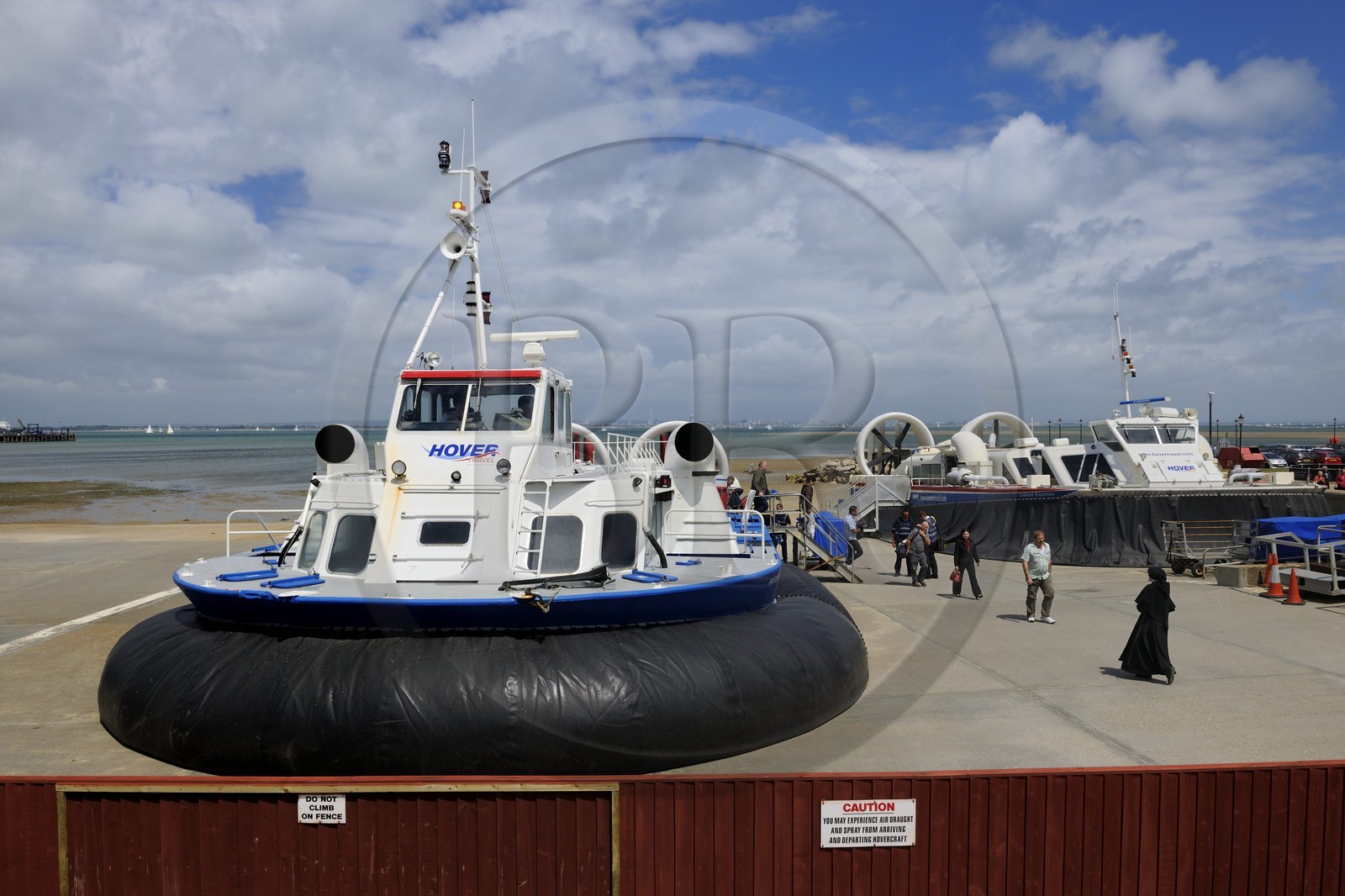 Royaume-Uni, Angleterre, Hampshire, Ile de Wight, Ryde, ferries de Southsea Portsmouth à Ryde avec l'aéroglisseur de Hover Travel