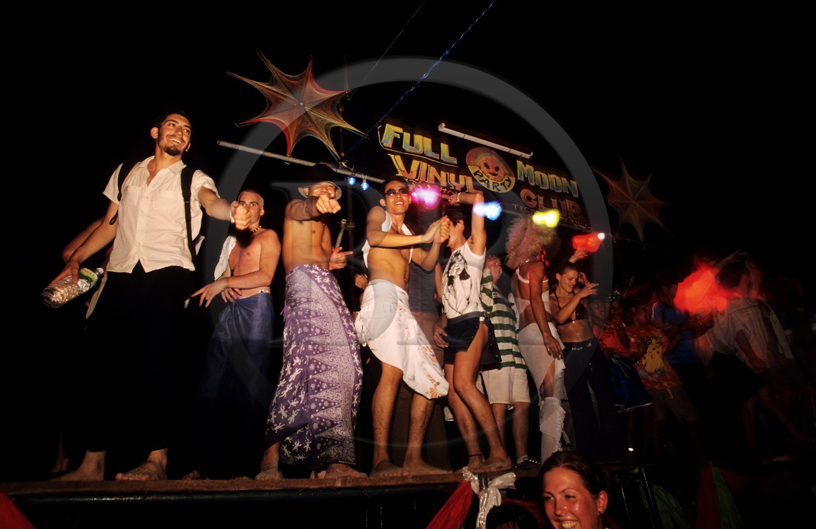 Thailand, Samui islands archipelago, Full Moon Party on Koh Pha-Ngan island, the party at night