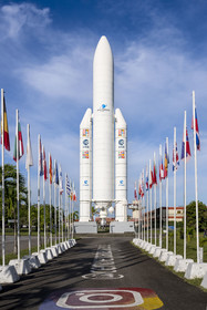 France, Guyane, Kourou, Centre Spatial Guyanais (CSG), réplique grandeur nature de la fusée Ariane V